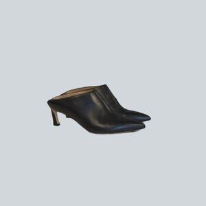 Stuart Weitzman Pointed Toe Black Mules